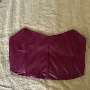 Burgundy Leather Corset Top